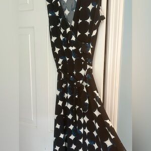 Leota Black and Blue Asymmetrical Dress